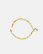 Bruce & Co Magnetic Heart Cuban Chain Bracelet Set, 2 Pieces, Gold-Tone