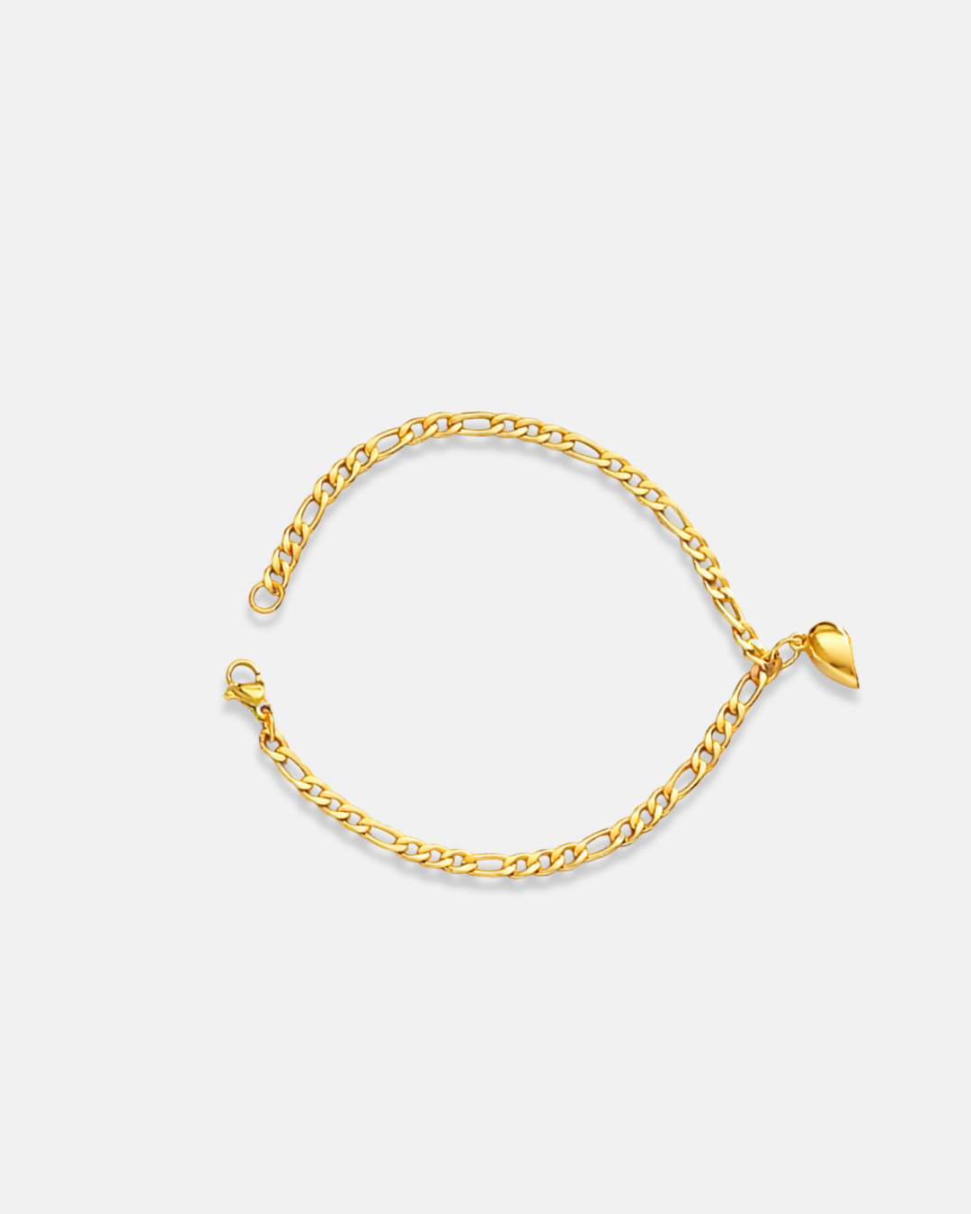 Bruce & Co Magnetic Heart Cuban Chain Bracelet Set, 2 Pieces, Gold-Tone