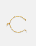 Bruce & Co Magnetic Heart Cuban Chain Bracelet Set, 2 Pieces, Gold-Tone