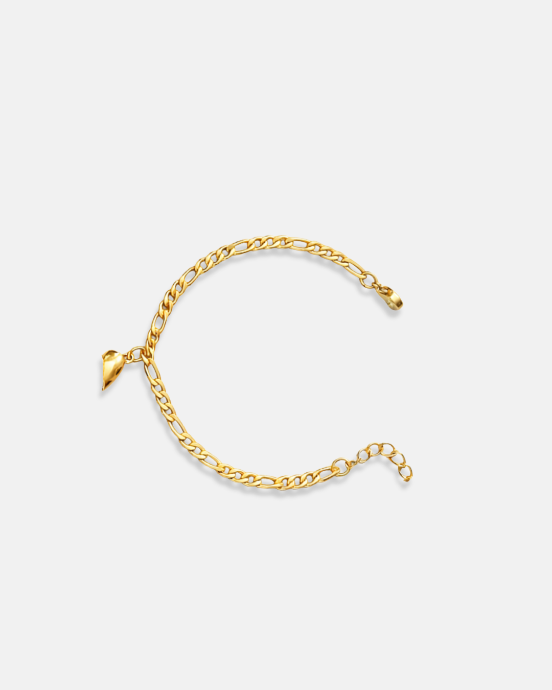 Bruce & Co Magnetic Heart Cuban Chain Bracelet Set, 2 Pieces, Gold-Tone