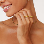 Bruce & Co Basilic – Three Green Zircon Band Ring