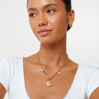 Bruce & Co Elysia – Angel Coin and Pearl Link Necklace