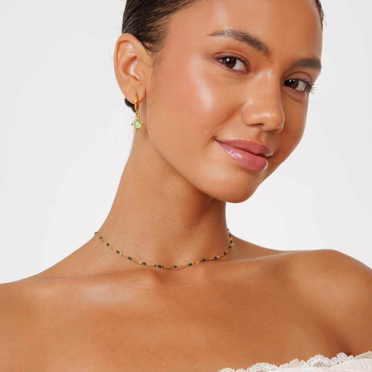 Bruce & Co Emerald Coast – Green Enamel Choker Necklace