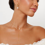 Bruce & Co White Cubic Zirconia Y Lariat Necklace, Steel