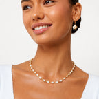 Bruce & Co Solea – White Zircon Oval Link Necklace