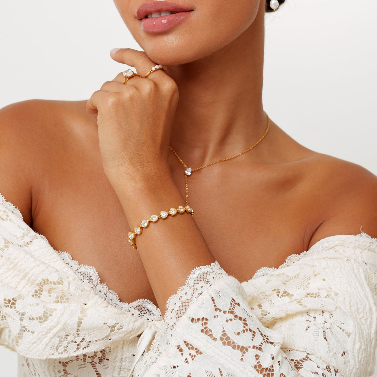 Bruce & Co Sun Spark – White Zircon Teardrop Tennis Bracelet