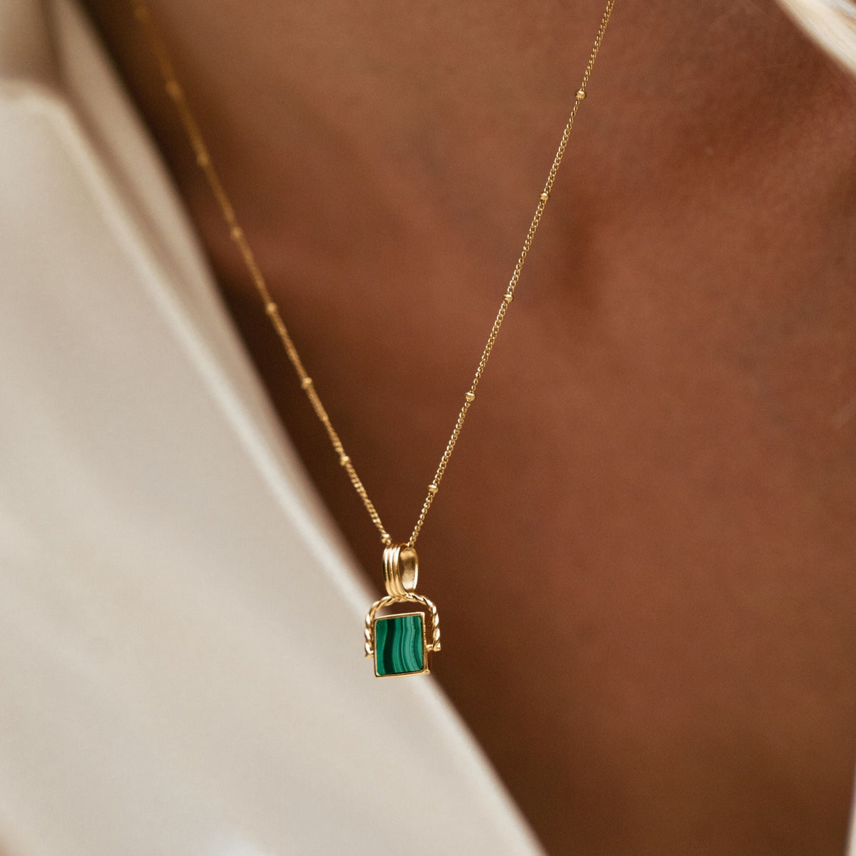 Bruce & Co Green Malachite Pendant Necklace, 45 cm