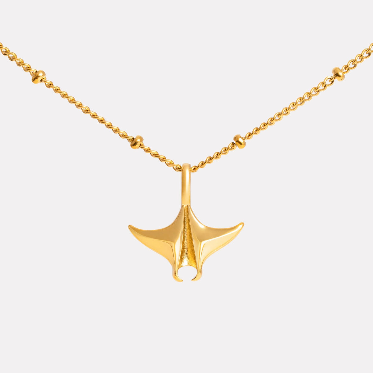 Bruce & Co Manta Ray Pendant Necklace, 16 mm, Steel