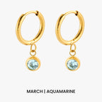 Bruce & Co Birthstone Color CZ Charm Hoop Earrings