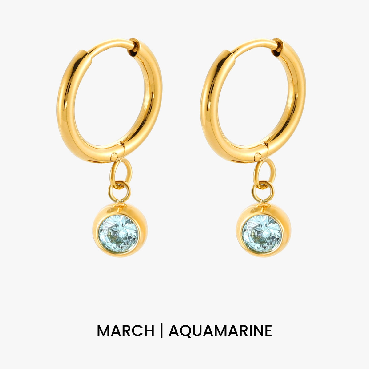Bruce & Co Birthstone Color CZ Charm Hoop Earrings