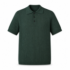 Maredane green rib-knit cotton polo on white studio background