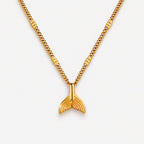 Bruce & Co Mermaid Tail Pendant Necklace, 18K Gold PVD Steel