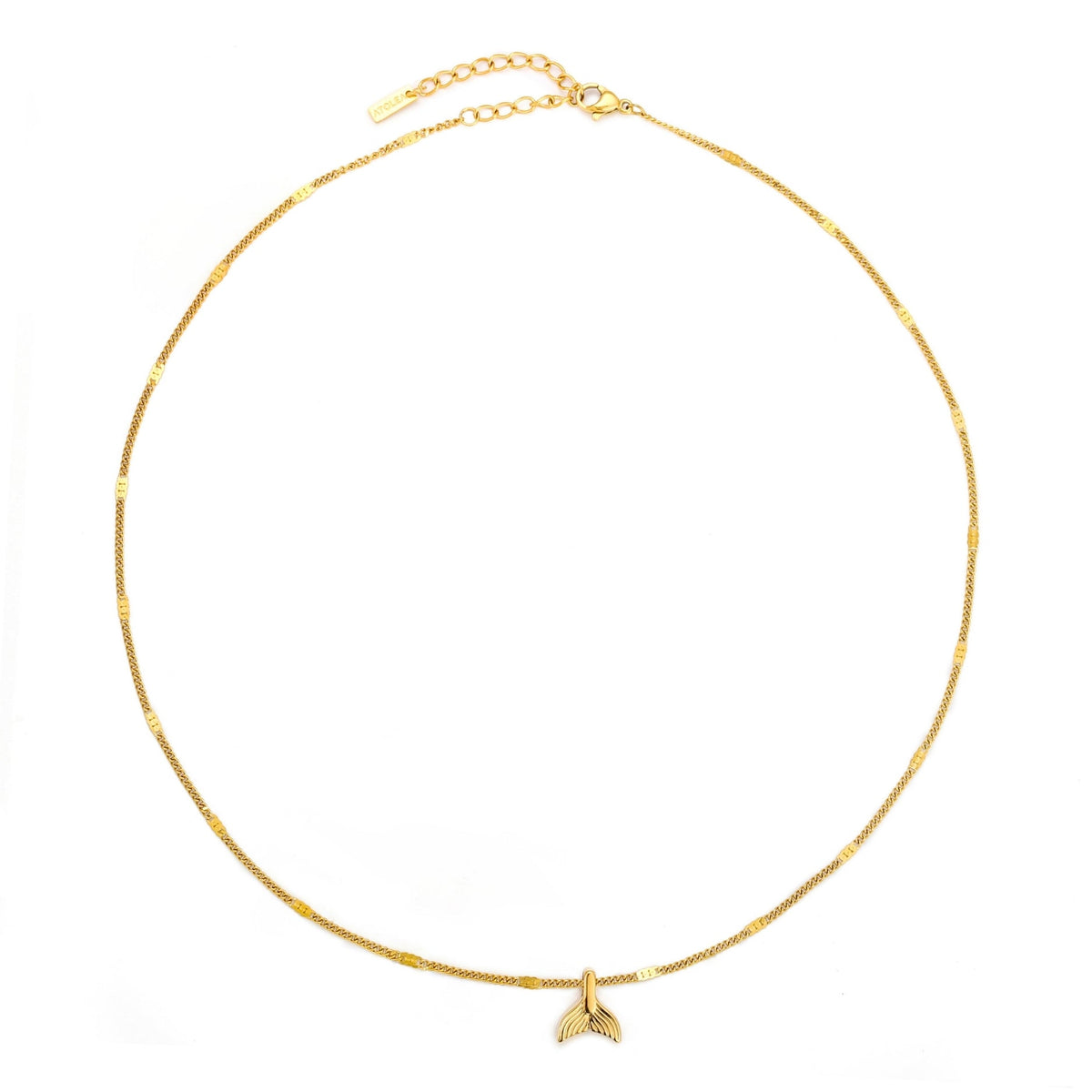 Bruce & Co Mermaid Tail Pendant Necklace, 18K Gold PVD Steel