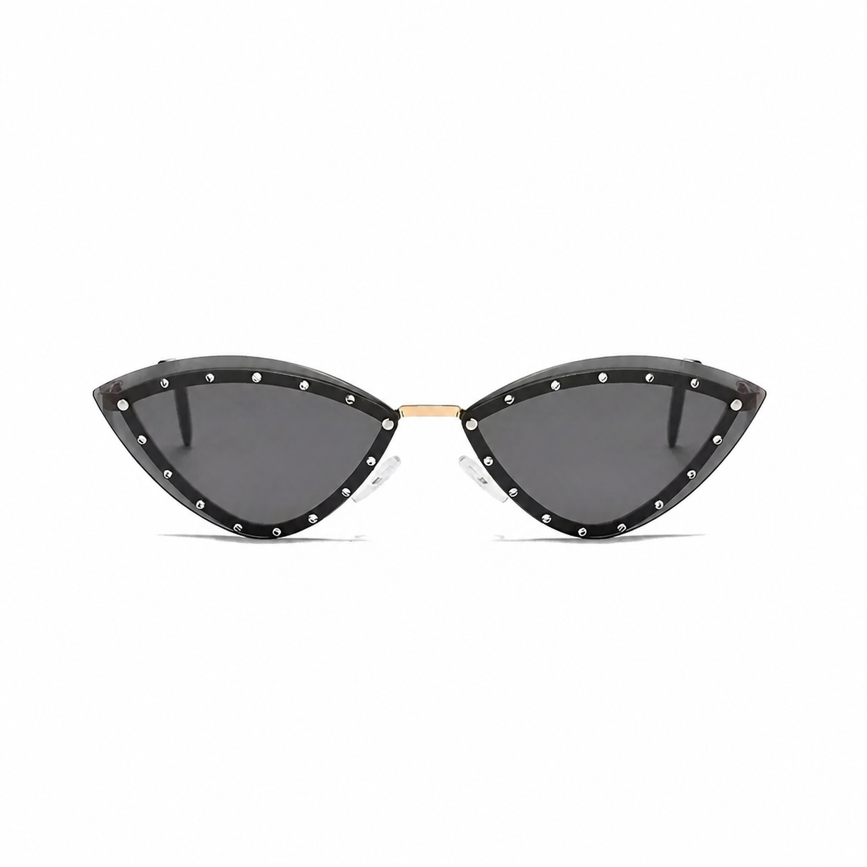 MILANO black cat-eye polarized sunglasses front view on pure white