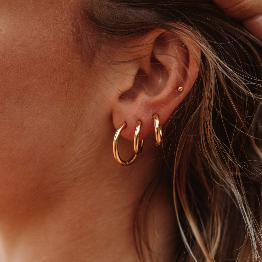 Bruce & Co Classic Plain Hoop Earrings, 14–21 mm
