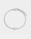 Bruce & Co Minimal Cross Chain Bracelet, Silver-Plated Steel