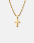 Bruce & Co Minimal Cross Pendant Necklace, 18K Gold-Plated Steel
