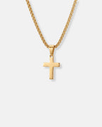Bruce & Co Minimal Cross Pendant Necklace, 18K Gold-Plated Steel