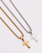 Bruce & Co Minimal Cross Pendant Necklace, 18K Gold-Plated Steel