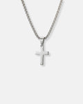 Bruce & Co Minimal Cross Pendant Necklace, Silver-Plated Steel
