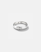 Bruce & Co Minimal Cross Adjustable Open Ring, Silver-Tone Copper