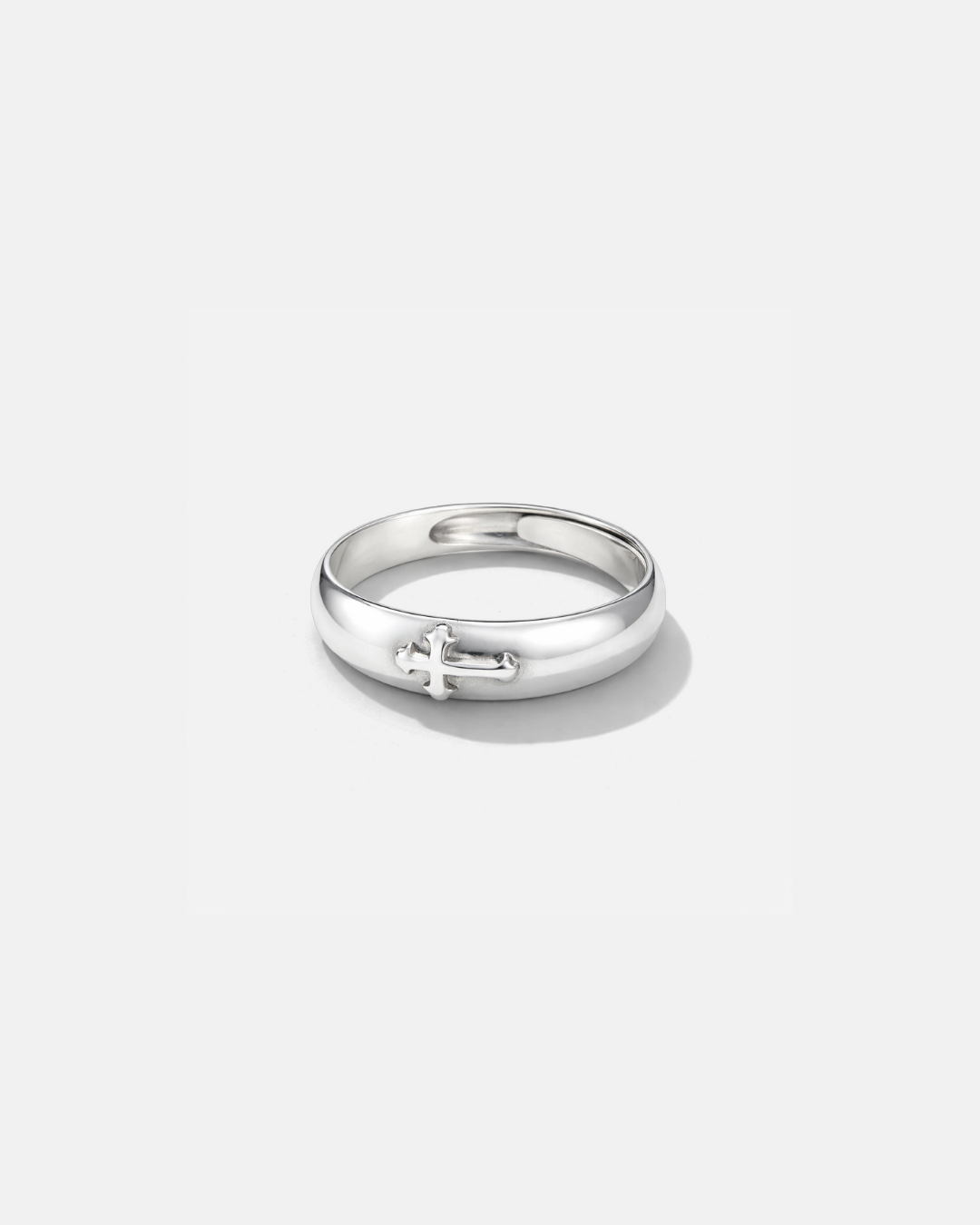 Bruce & Co Minimal Cross Adjustable Open Ring, Silver-Tone Copper