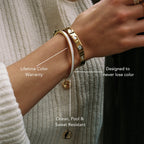 Bruce & Co Halo – White Enamel Oval Bangle, Steel