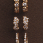 Bruce & Co Starlight – White Zircon Cluster Huggie Earrings