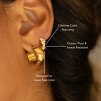 Bruce & Co Starlight – White Zircon Cluster Huggie Earrings