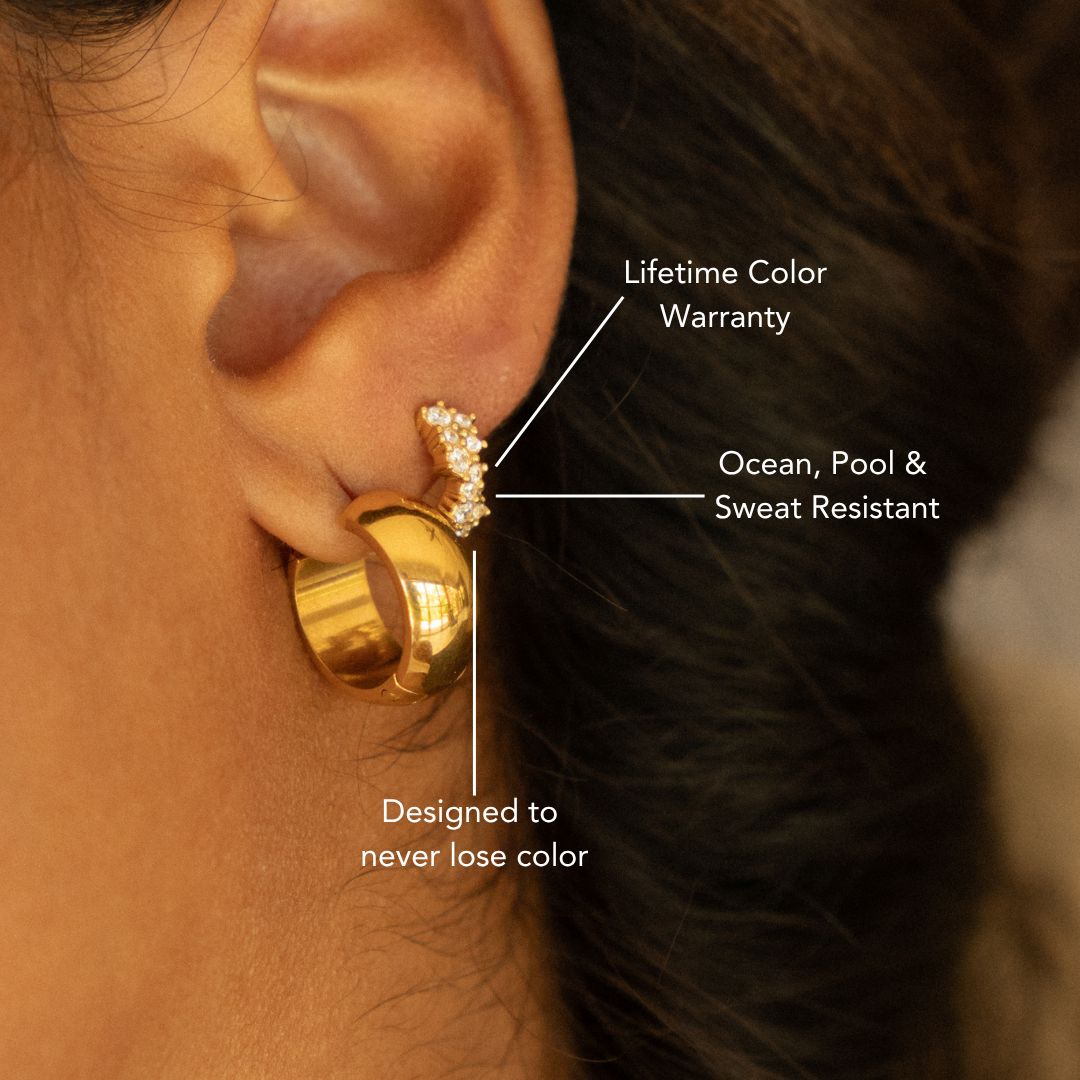 Bruce & Co Starlight – White Zircon Cluster Huggie Earrings