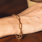Bruce & Co Textured Paperclip Bracelet, 5.5 mm, Steel