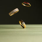 Bruce & Co Aspen – Round White Zircon Ribbed Ring