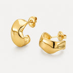 Bruce & Co Molten – Sculpted Open Hoop Earrings, 16 mm