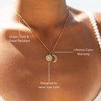 Bruce & Co Sun and Crescent Moon Necklace, Steel