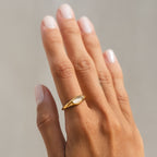 Bruce & Co Oval Moonstone Ring, Stainless Steel