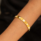 Bruce & Co Mother of Pearl Dot Cuff Bracelet, Steel