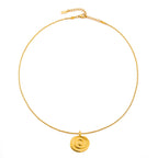 Bruce & Co Nalu – Spiral Disc Pendant Necklace, 19 mm, Gold PVD Steel