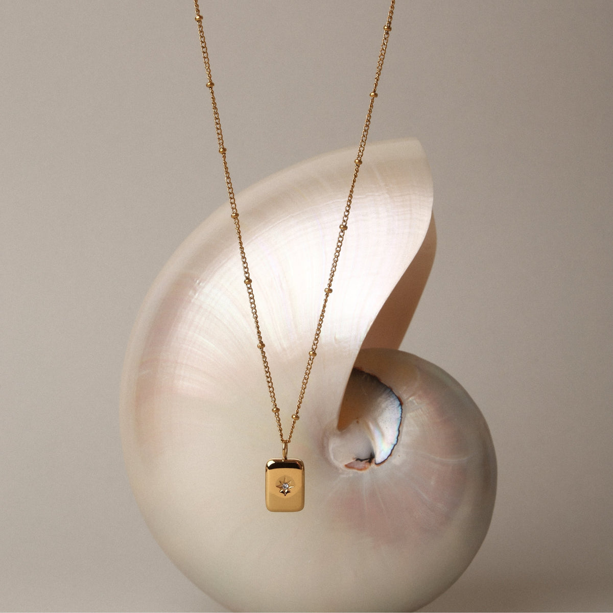 Bruce & Co Starlight – Star-Set Zirconia Tag Necklace