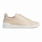 Bruce & Co Norvane beige minimalist slip-on sneakers side view