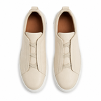 Bruce & Co Norvane beige minimalist slip-on sneakers top view
