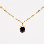 Bruce & Co Oval Black Cubic Zirconia Pendant Necklace