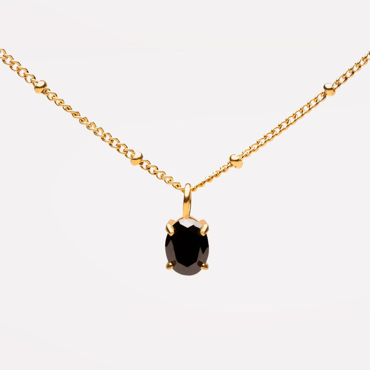 Bruce & Co Oval Black Cubic Zirconia Pendant Necklace