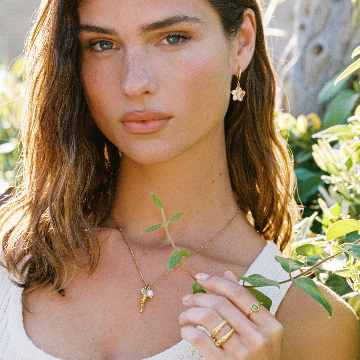Bruce & Co Ocean – Shell, Pearl and Green Charm Necklace