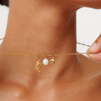 Bruce & Co Ocean – Shell, Pearl and Green Charm Necklace