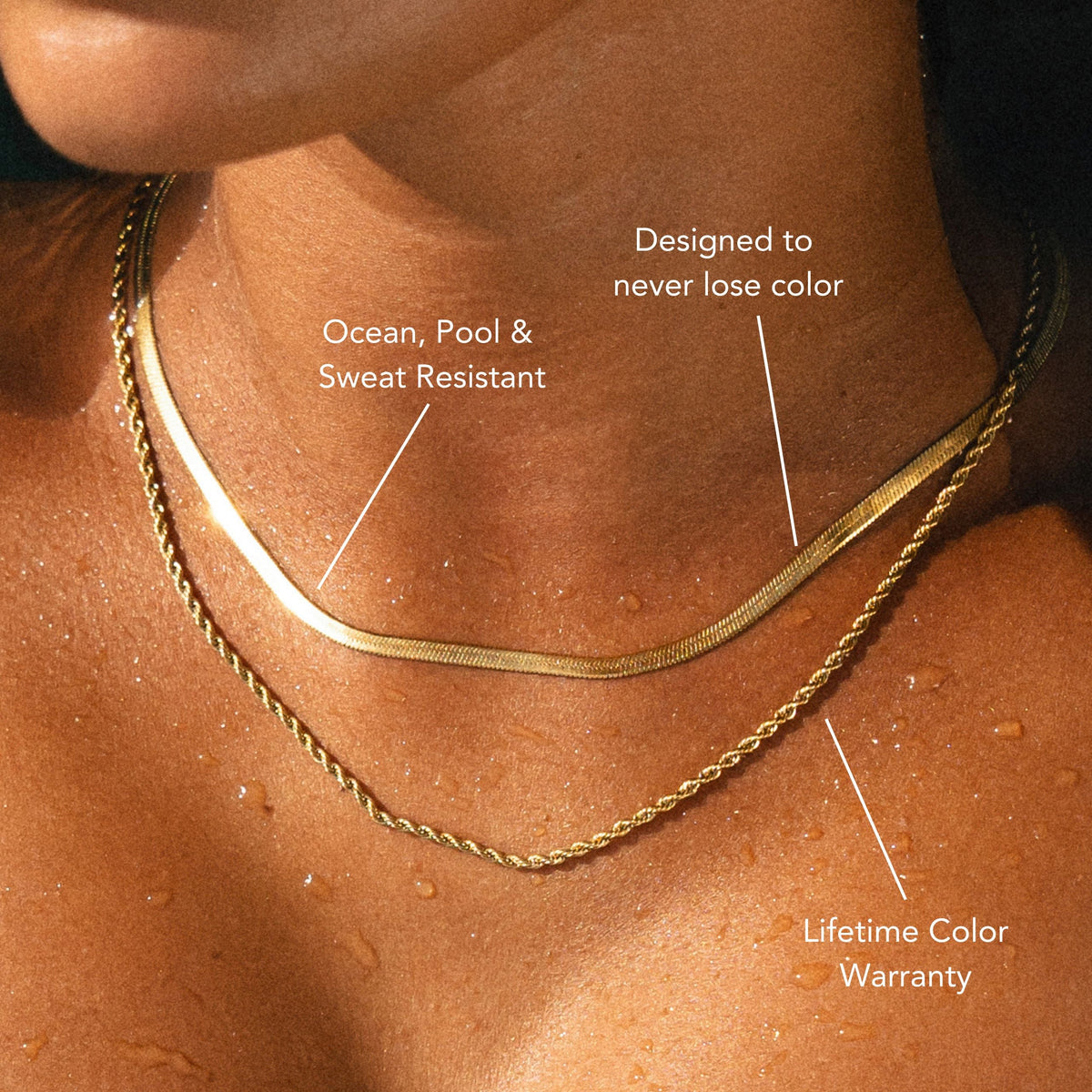 Bruce & Co Ios – Herringbone and Rope Layered Necklace