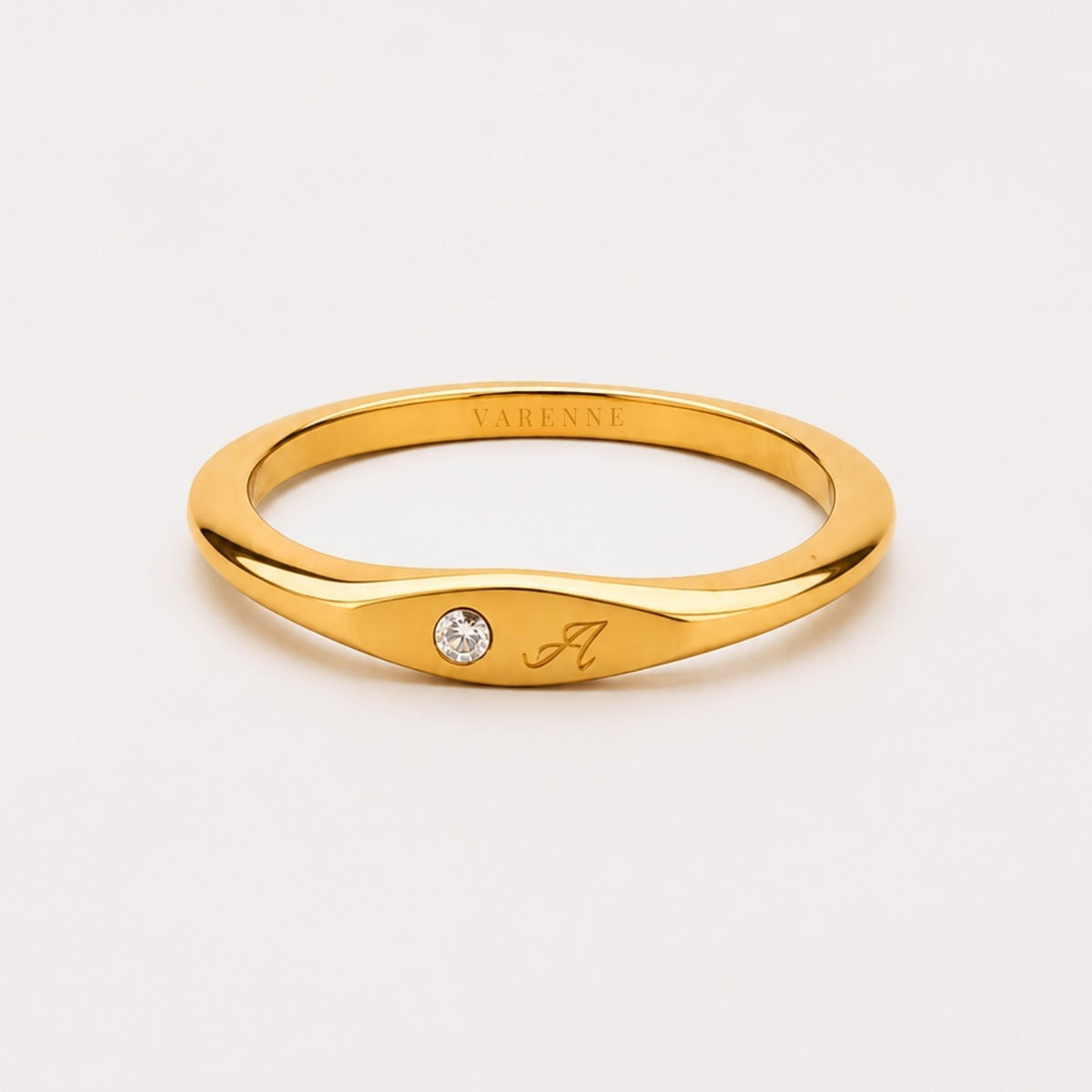 Bruce & Co One-Initial Crystal Ring