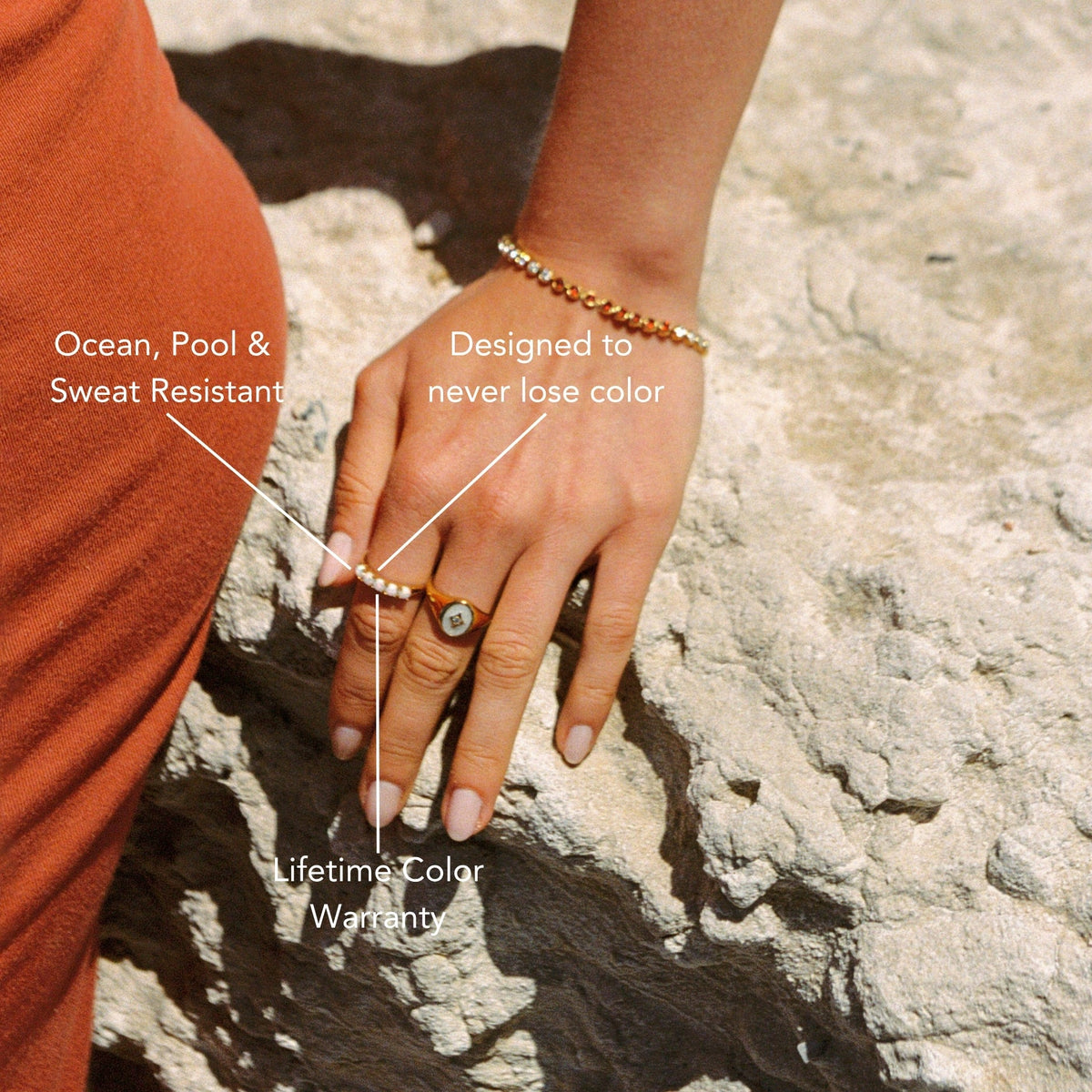 Bruce & Co Opal Row Band Ring, Stainless Steel