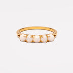 Bruce & Co Opal Row Band Ring, Stainless Steel