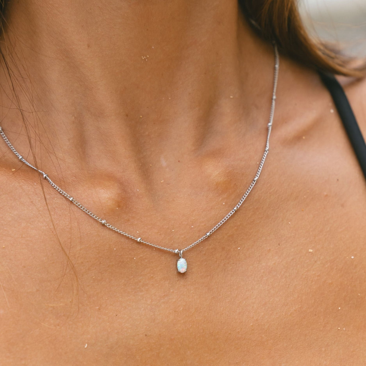 Bruce & Co Oval Simulated Opal Pendant Necklace, 45 cm