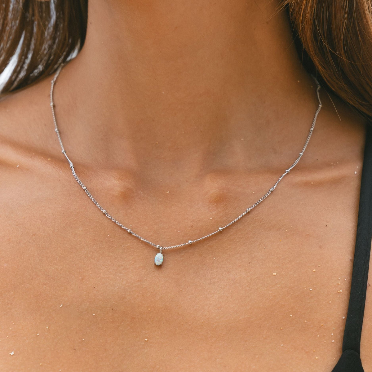 Bruce & Co Oval Simulated Opal Pendant Necklace, 45 cm